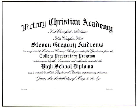 Deluxe College Preparatory Diploma #03-CP