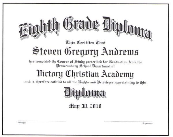 Eighth Grade Diploma: #18-08