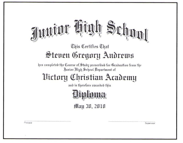 Junior High School Diploma: #20