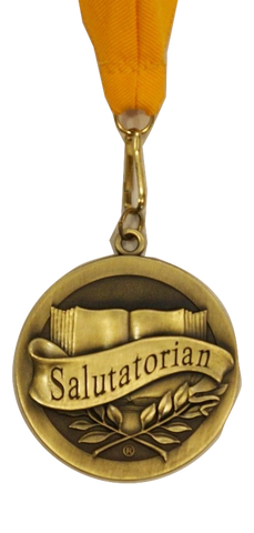 Salutatorian Medallion With Gold Neck Ribbon