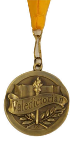 Valedictorian Medallion With Gold Neck Ribbon
